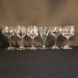 6 verres à porto ciselés