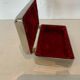 Silver metal jewelry box Red velvet interior XX century