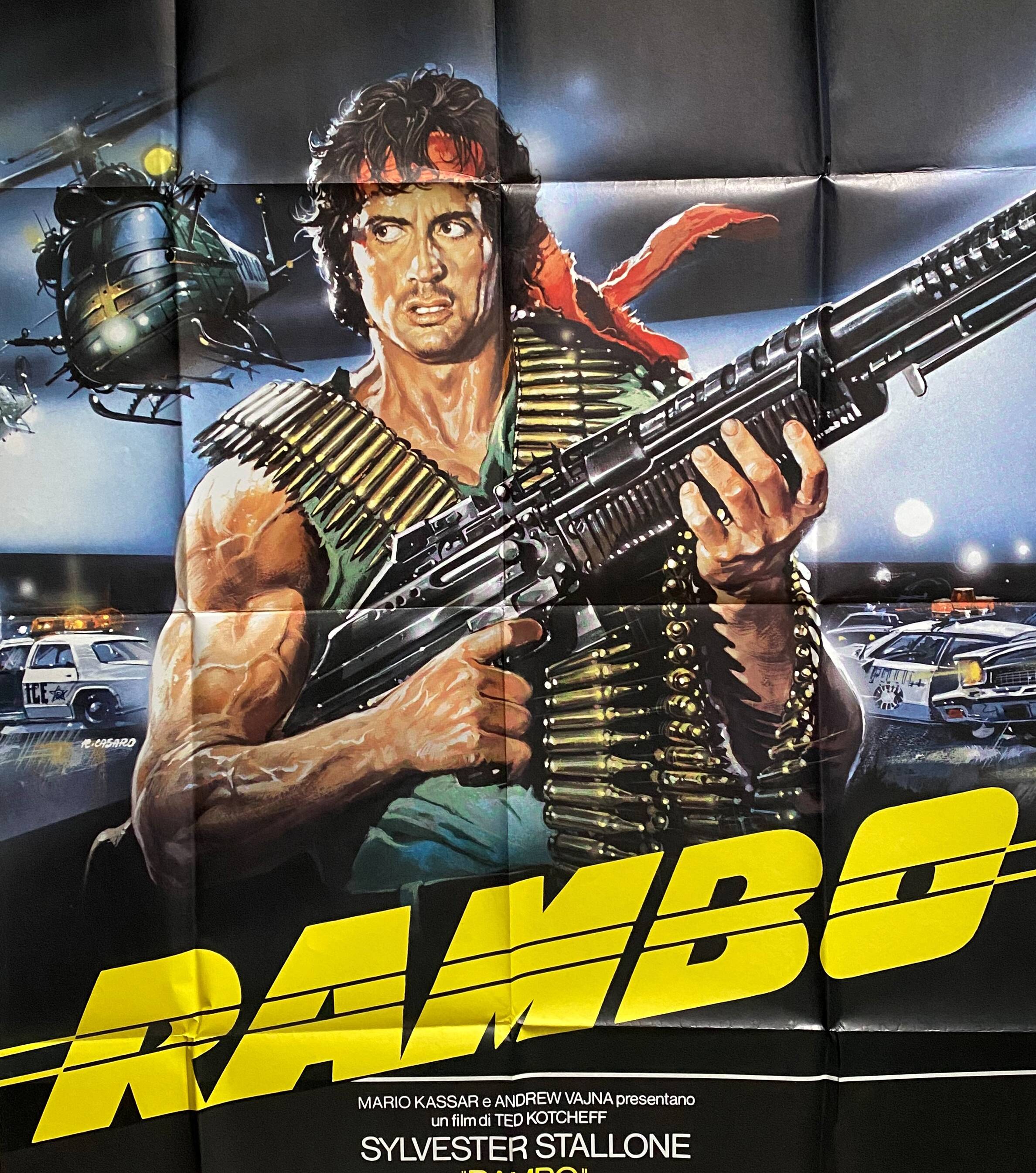 Affiche cinéma originale "Rambo" Sylvester Stallone 100x140cm 1982