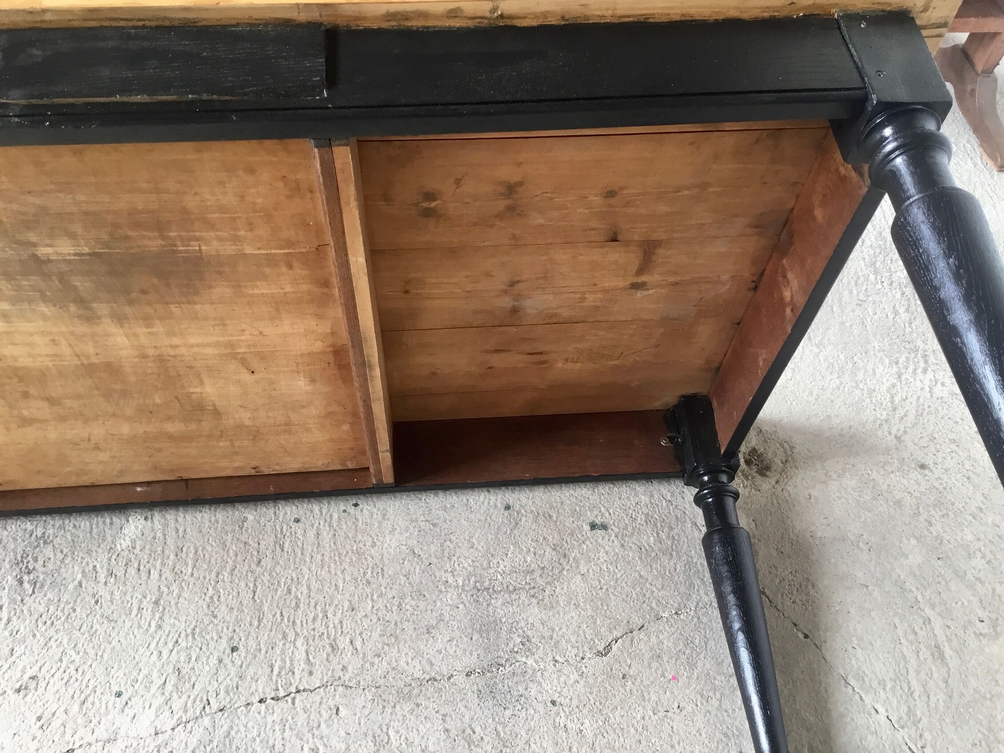 Large farmhouse table 180 cm feet turned - early twentieth