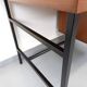 Vintage modernist double-sided desk in mahogany and black metal from the 1960s