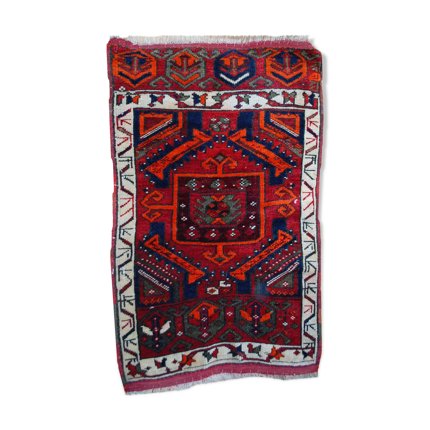 Old Turkish carpet Yastik handmade 61cm x 110cm 1890s