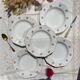 5 Assiettes creuses vintage en porcelaine opaque SALINS motif fleuri
