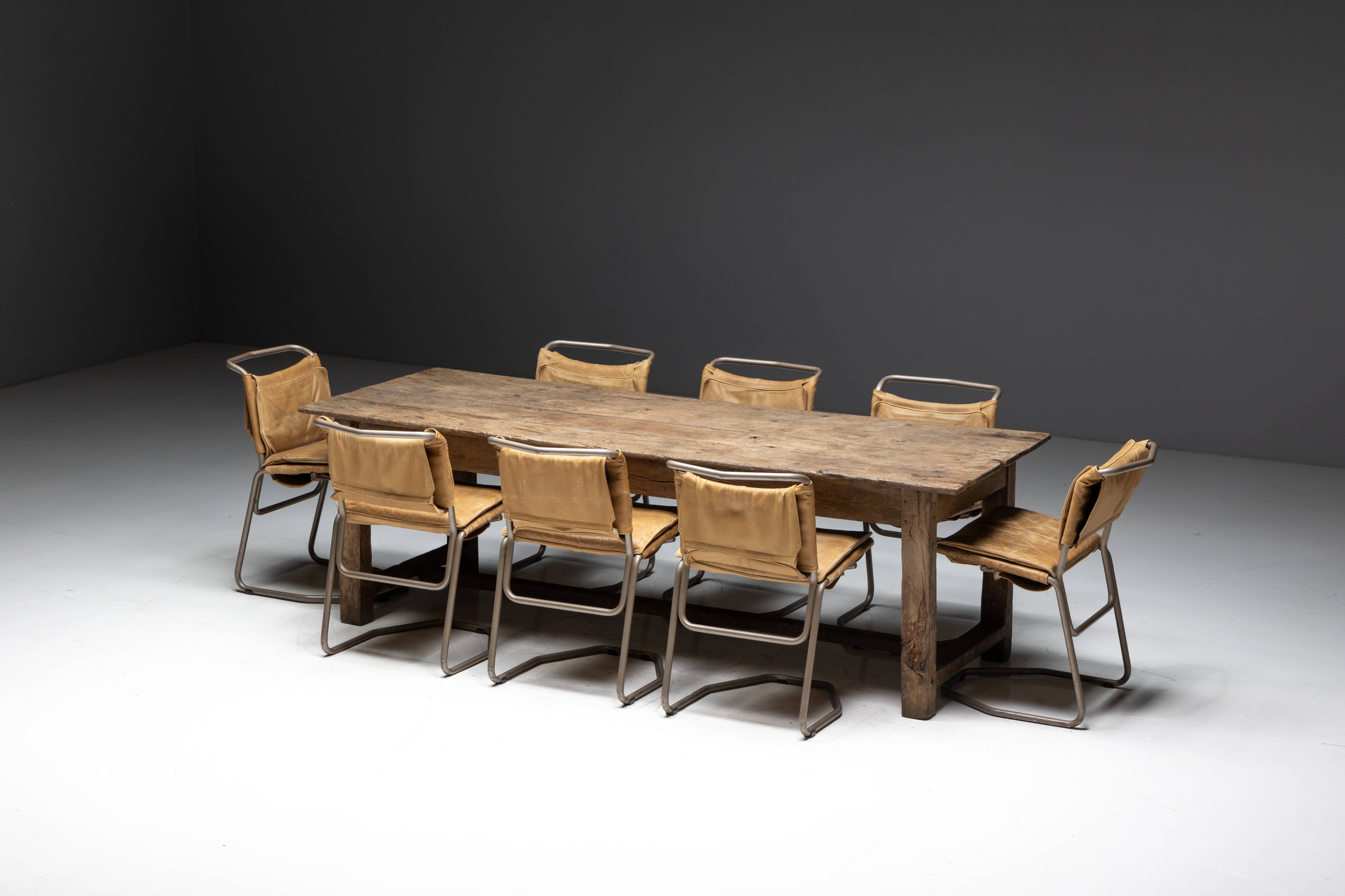 Rustic farmhouse dining table, France, 19th century