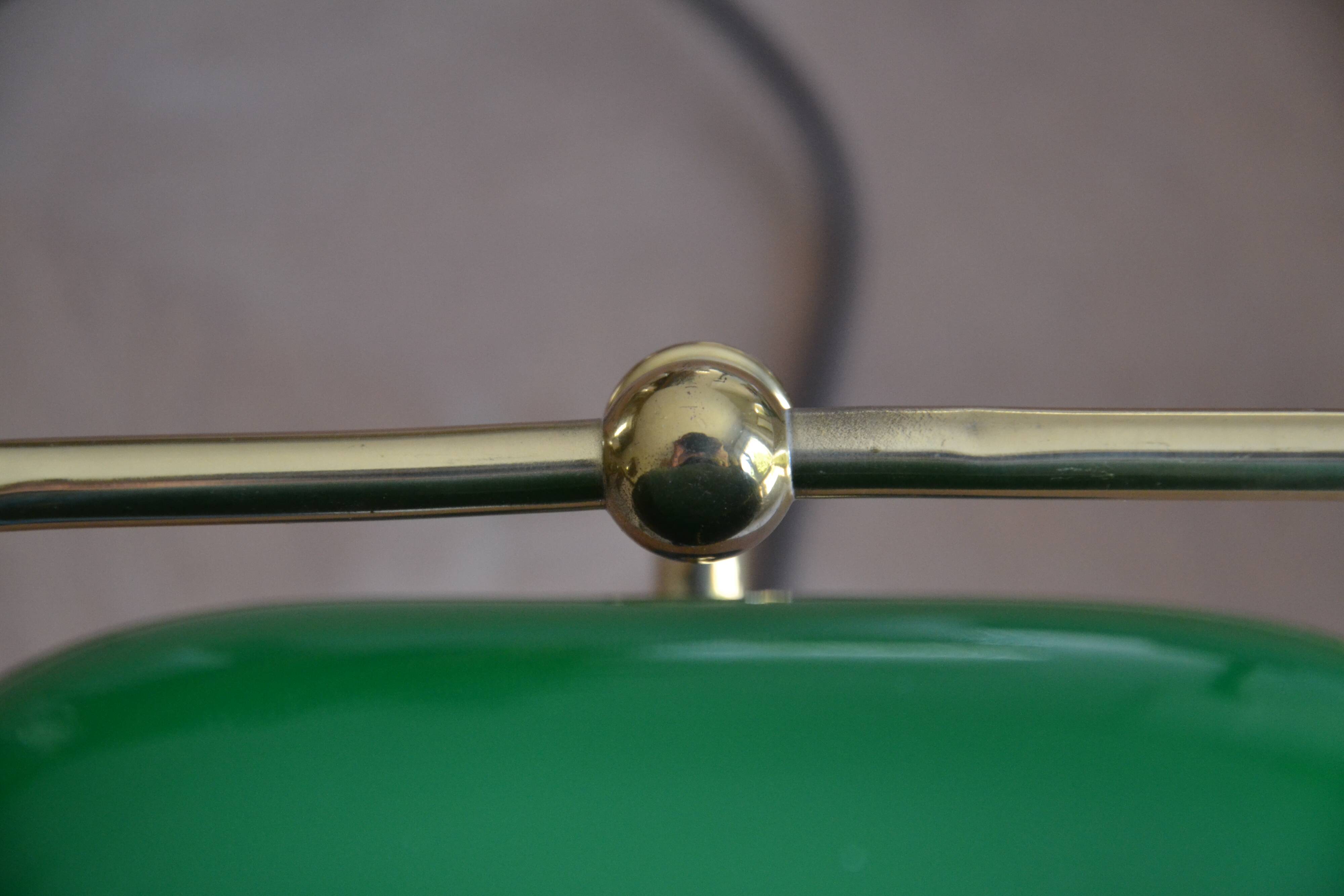 Lampe de banquier socle en marbre vert