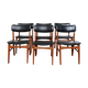 Lot de 6 chaises scandinaves skaï noir