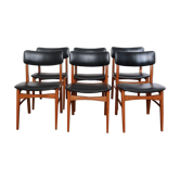 Set of 6 Scandinavian chairs skaï black