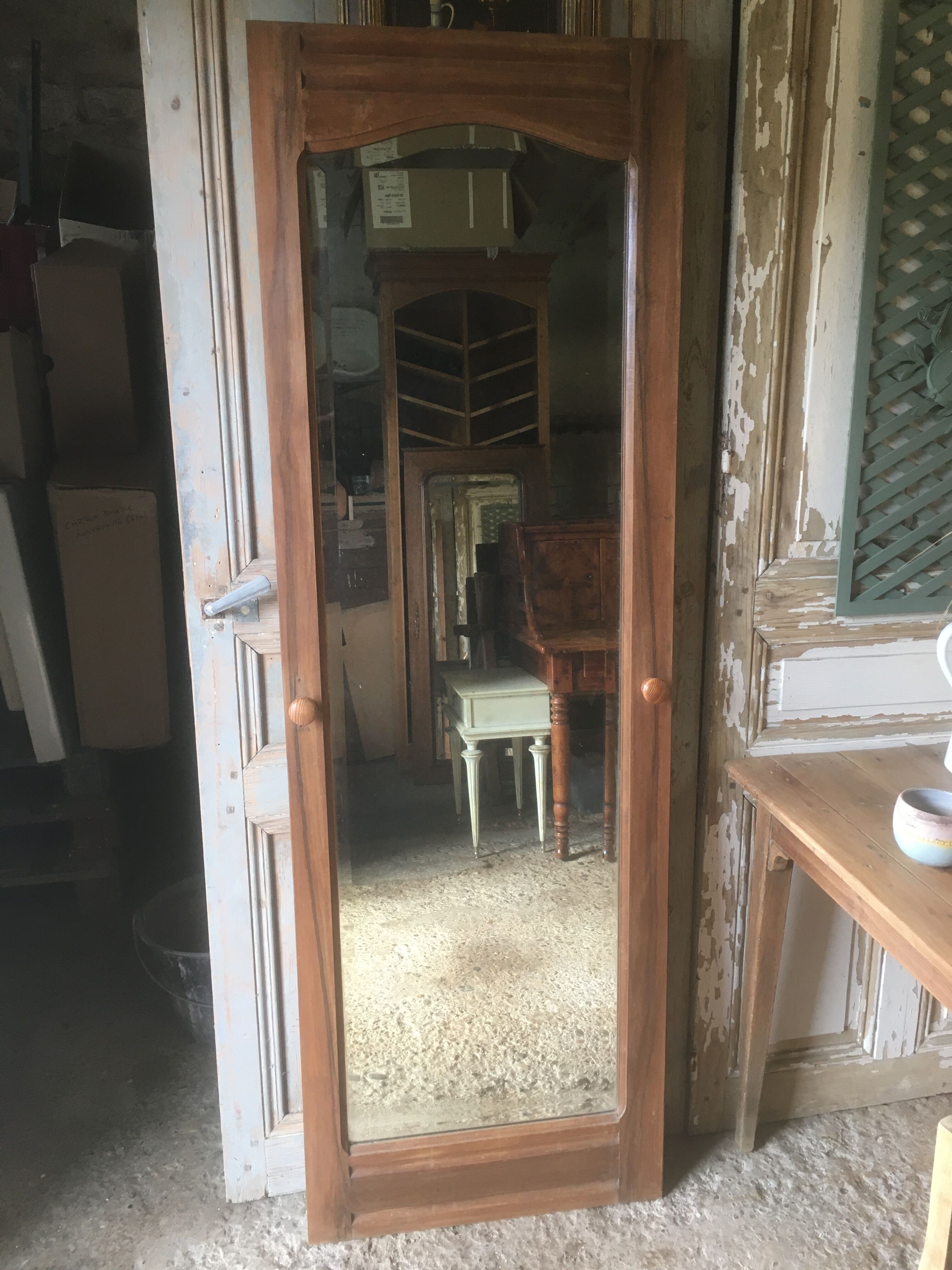 Walnut beveled mirror