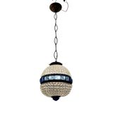 Crystal Beaded Bronze Light Pendant 1950’s