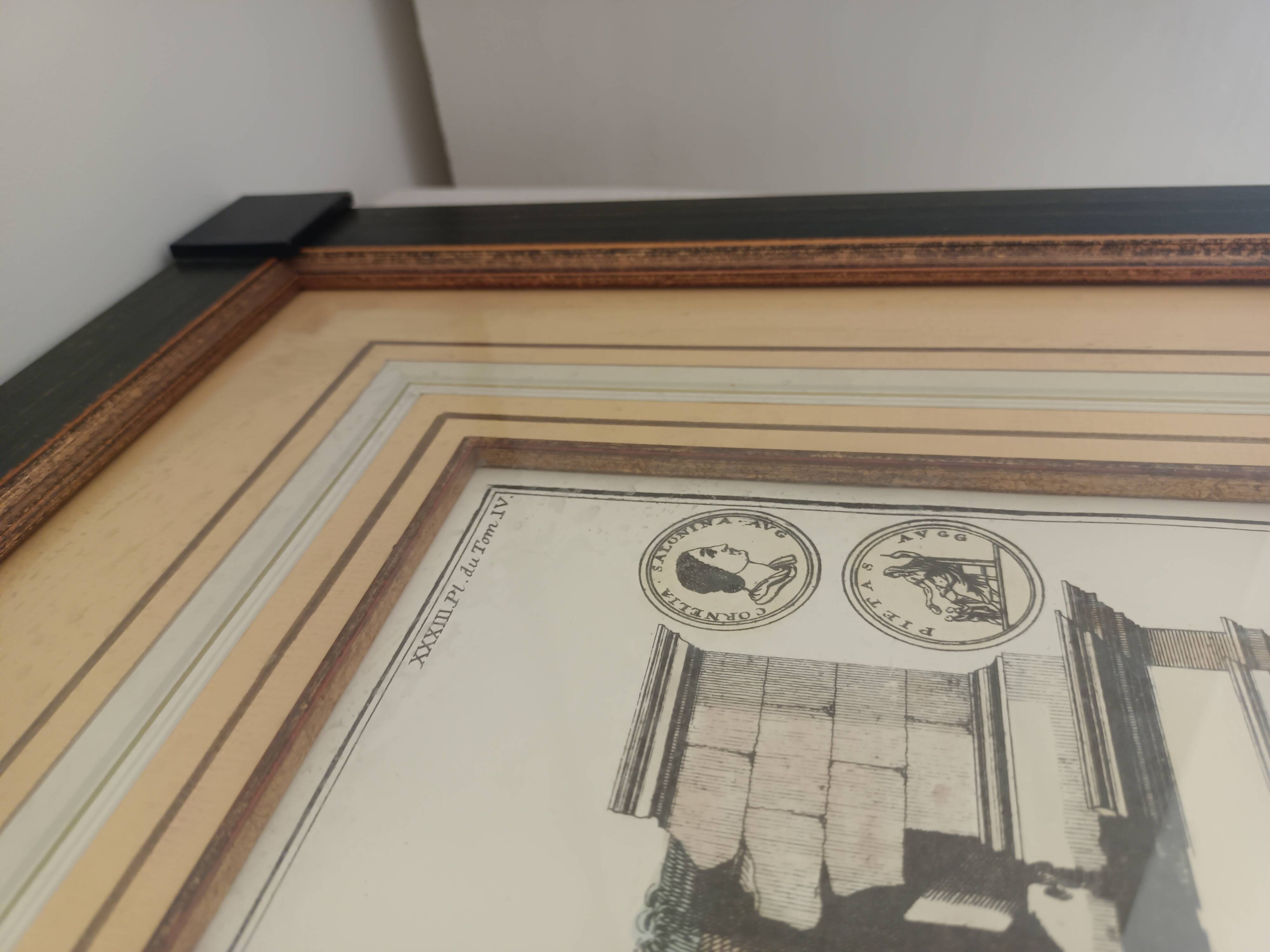 Architectural pencil drawing of the Arch of Gallienus in Rome 57x65x2 cm