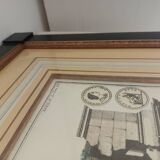 Architectural pencil drawing of the Arch of Gallienus in Rome 57x65x2 cm