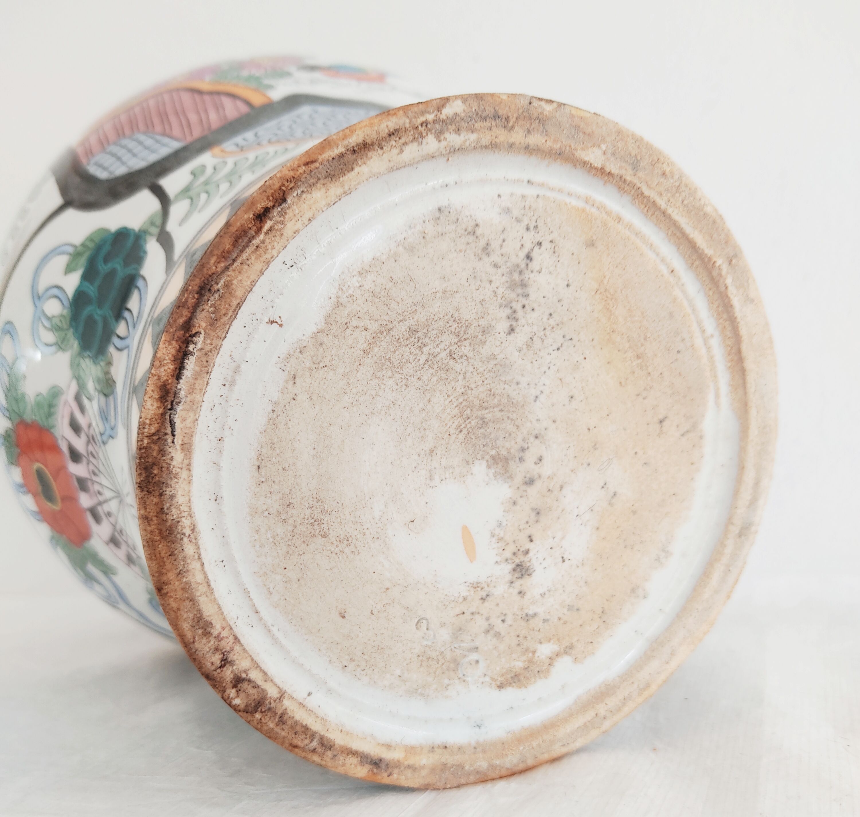 Vase Asian décor mid 20th