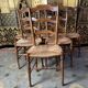 6 light beech mulched chairs