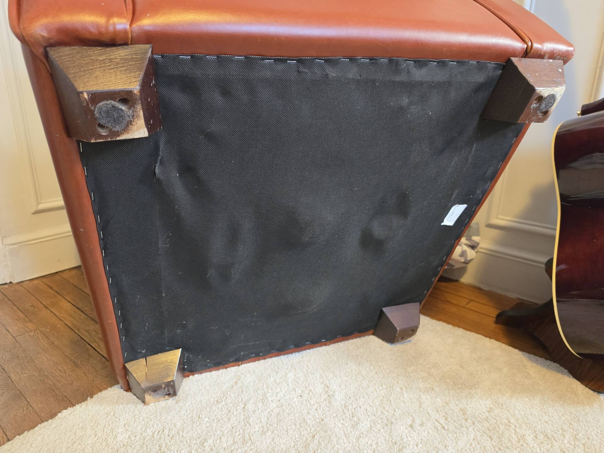 Cognac leather club armchair
