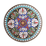 Enamelled brass mandala wall circle