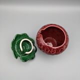 Condiment jar mustard jam in the shape of strawberry