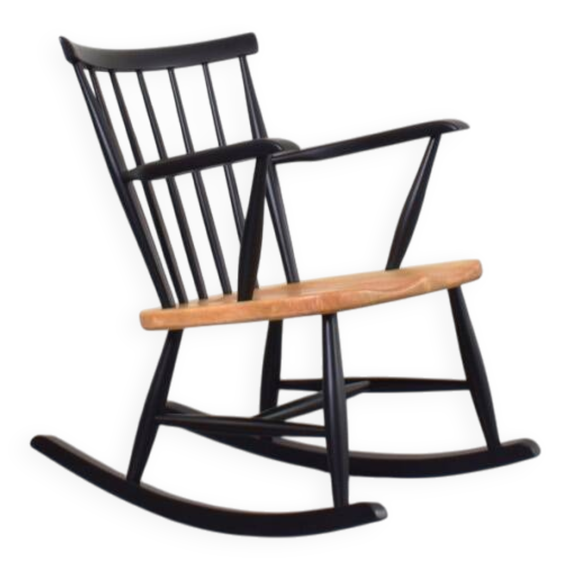 Chaise à bascule suédoise du milieu du siècle, années 1960.