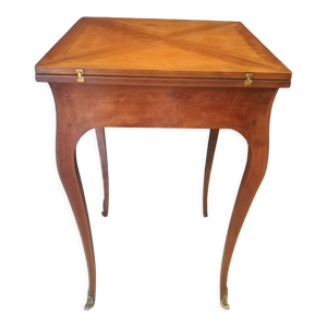 Table à jeu mouchoir en merisier