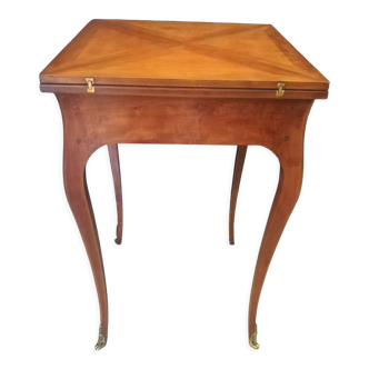 Louis XV style cherry wood handkerchief game table