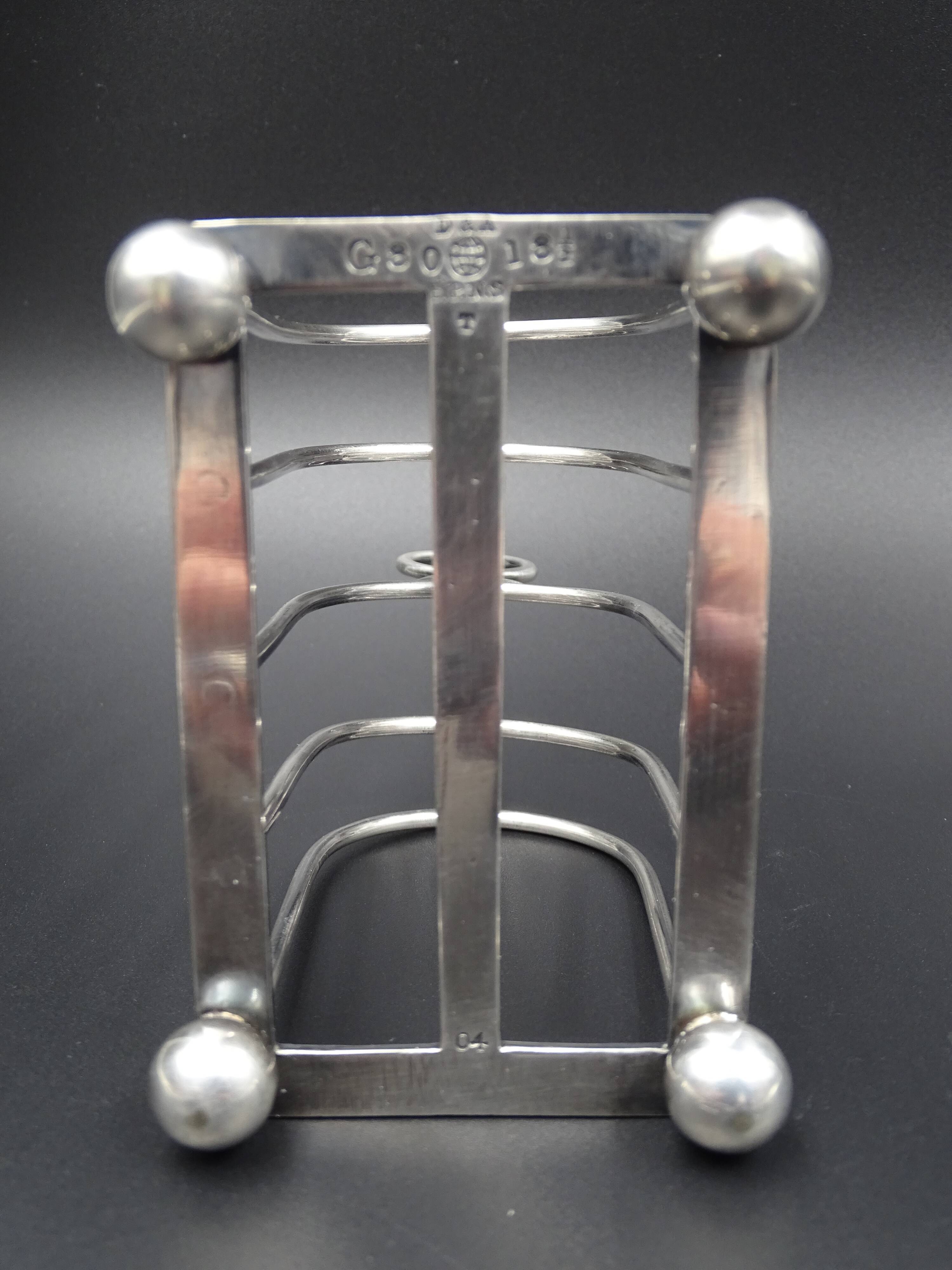 Silver metal toast carrier - circa 1940