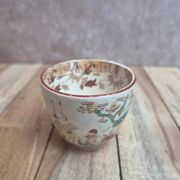 Tasse ancienne en terre de fer Sarreguemines modèle Kyoto polychrome