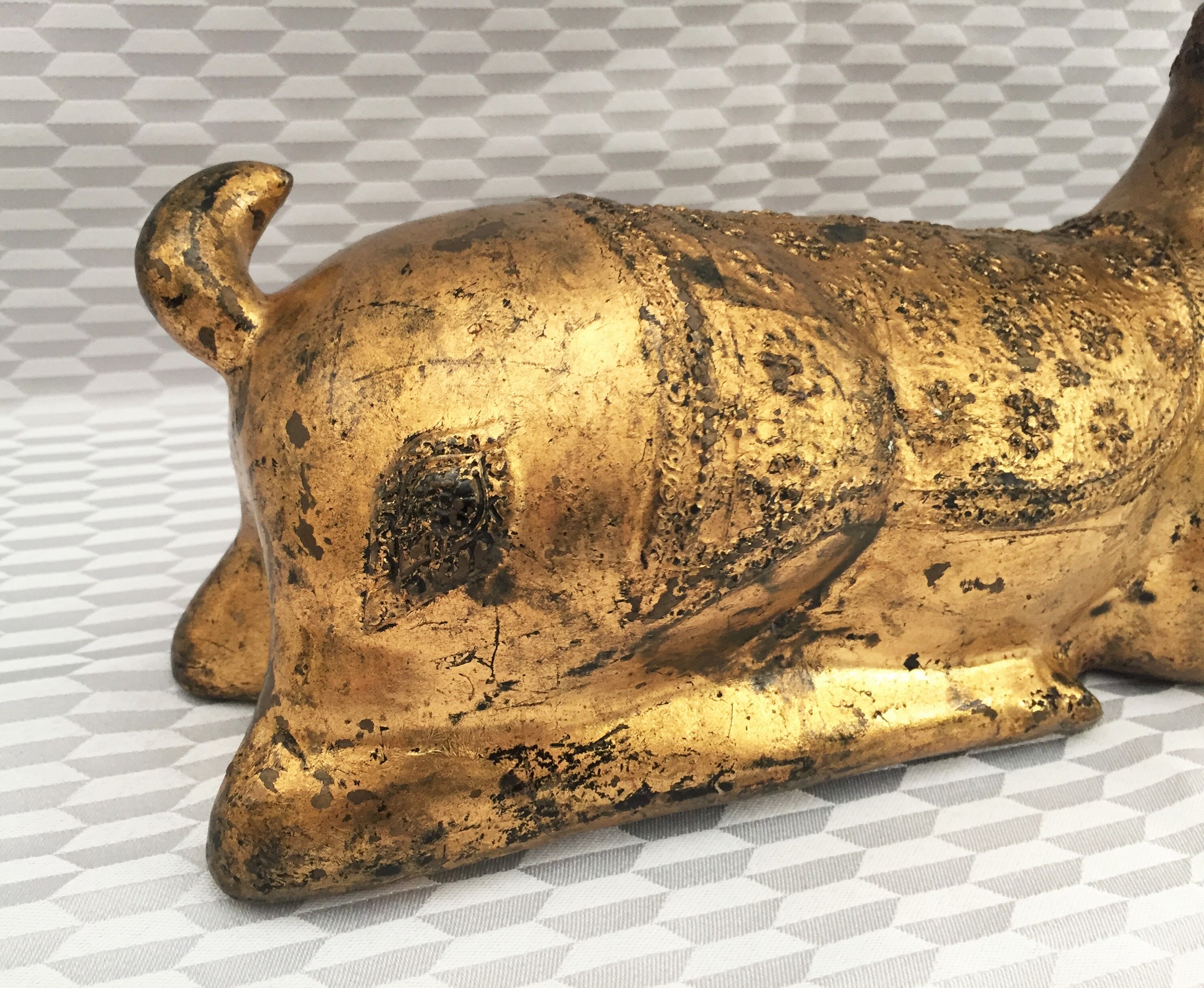 Sculpture deer ratanakosin bronze thai siam