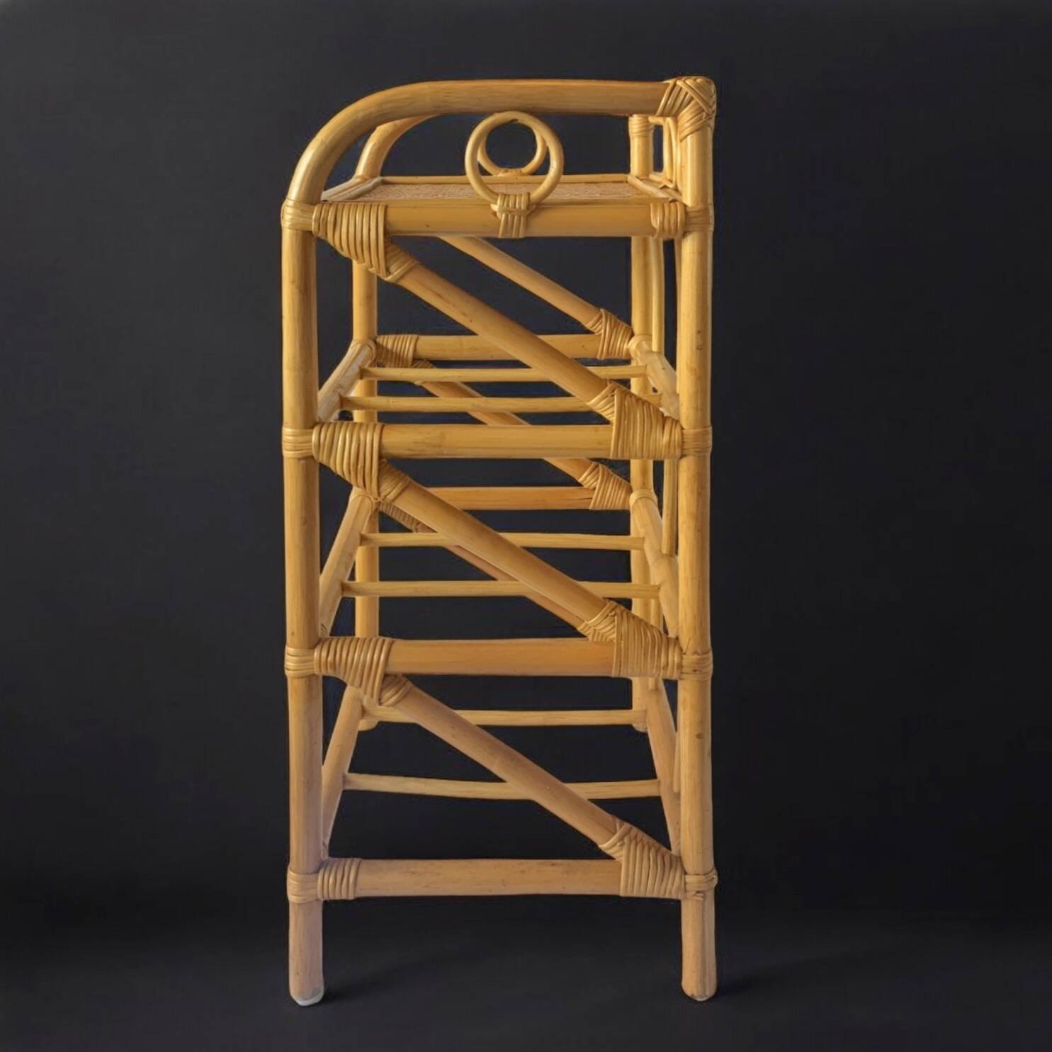 Vintage rattan and bamboo chest of drawers