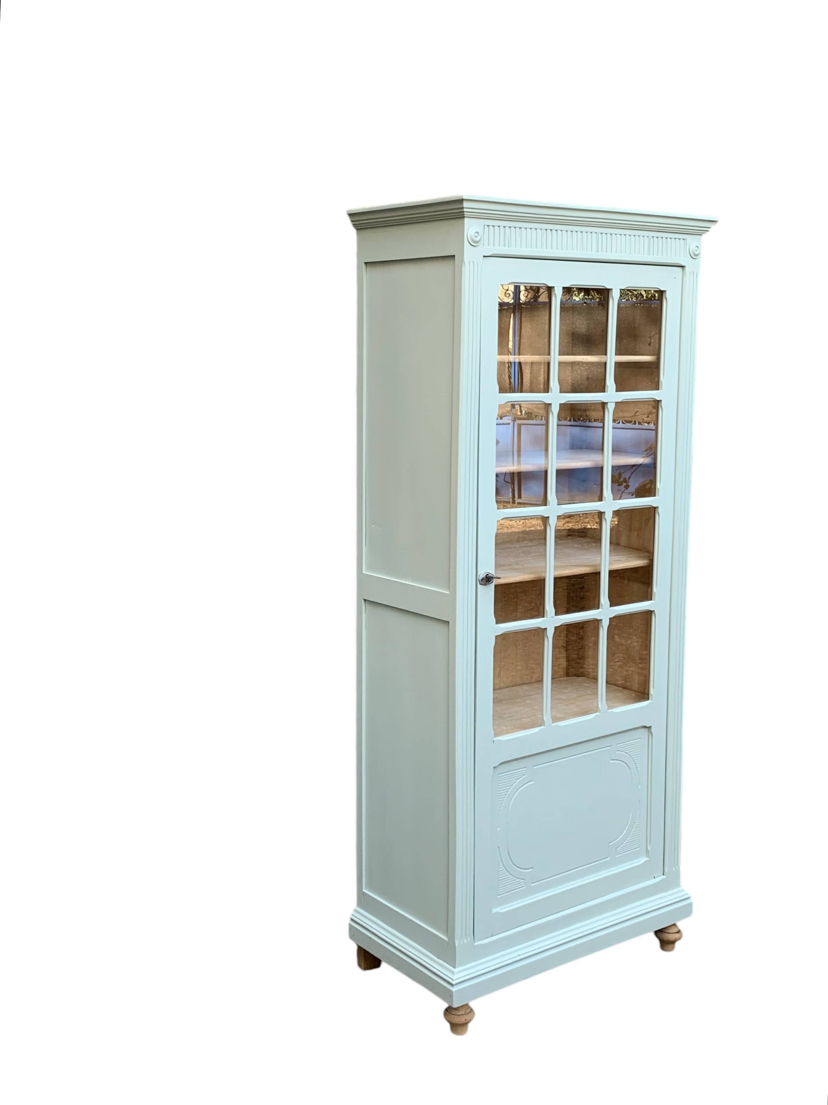 Antique celadon glass Parisian wardrobe H162