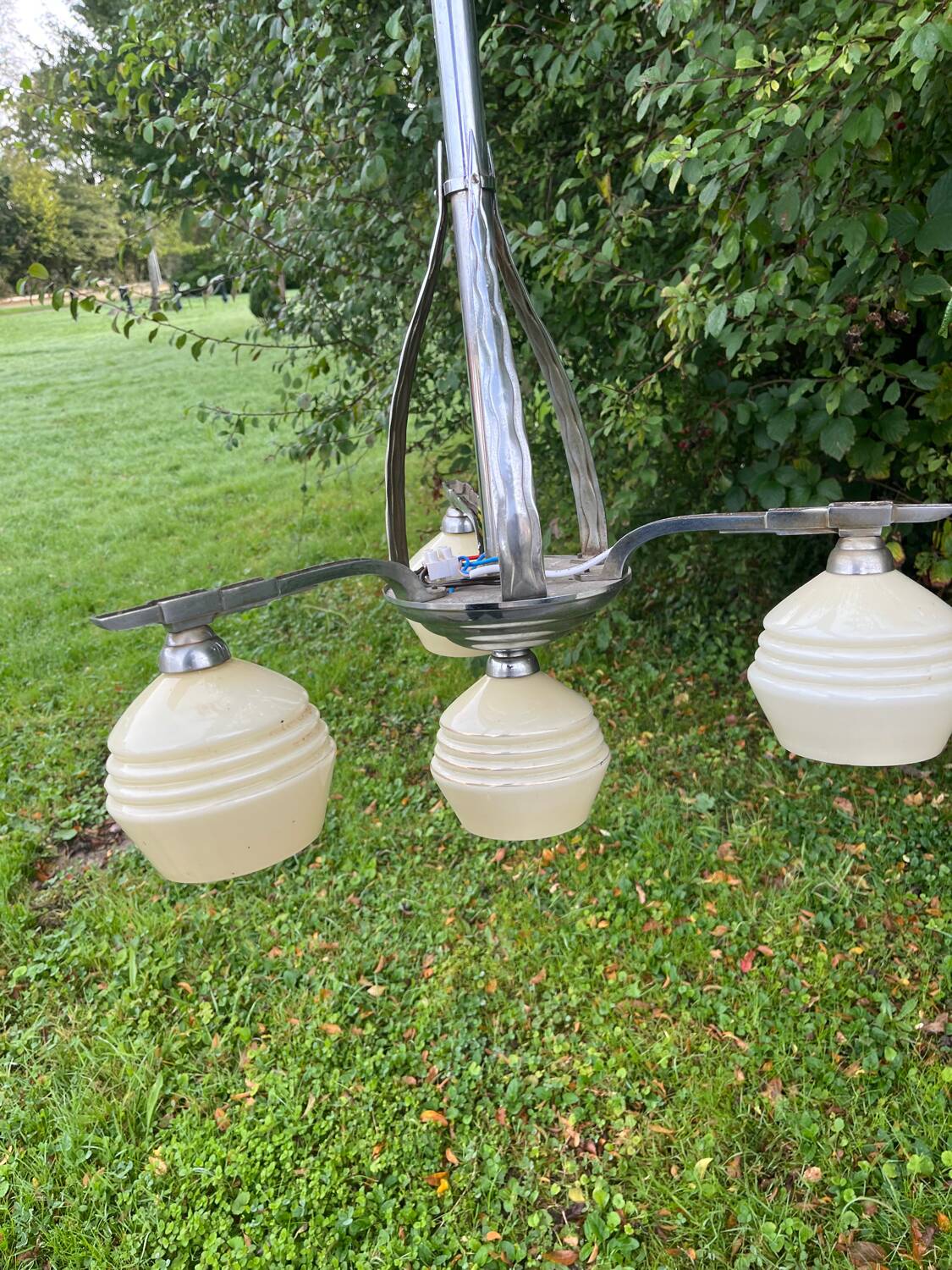 Art Deco 4-flame chandelier