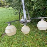 Art Deco 4-flame chandelier