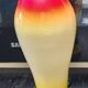 vintage vase glass gradient red yellow relief flower 22cm