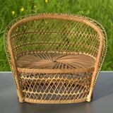 Miniature doll armchair - Vintage rattan sofa