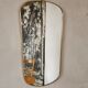 Miroir bord doré, forme libre vintage 1970