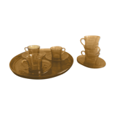 Duralex vintage amber coffee service