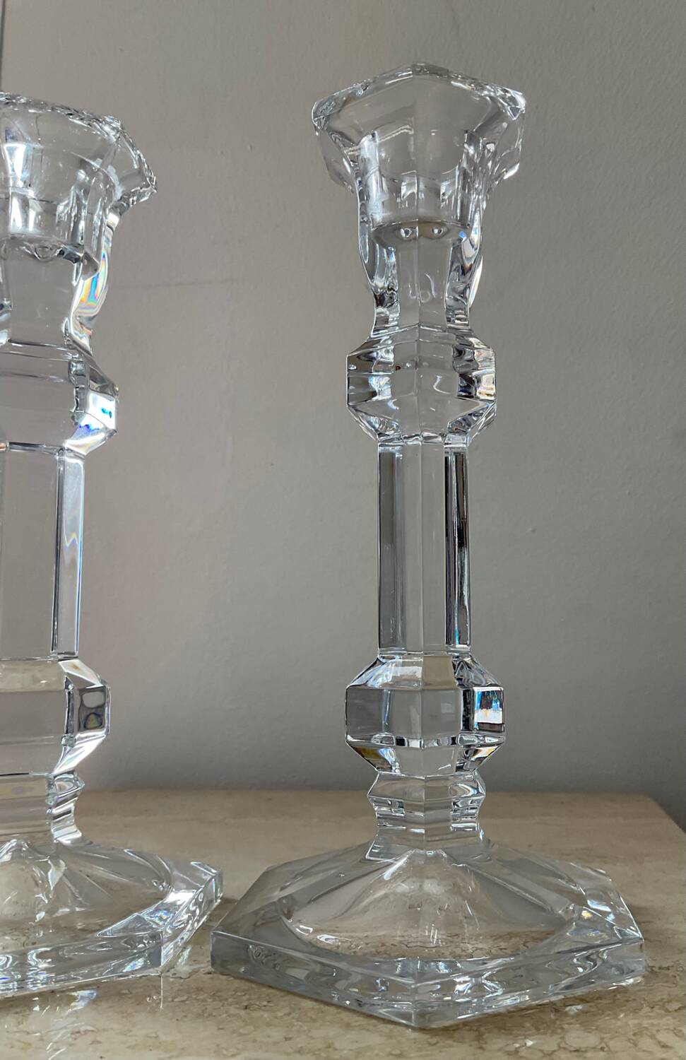 Pair of crystal candlesticks
