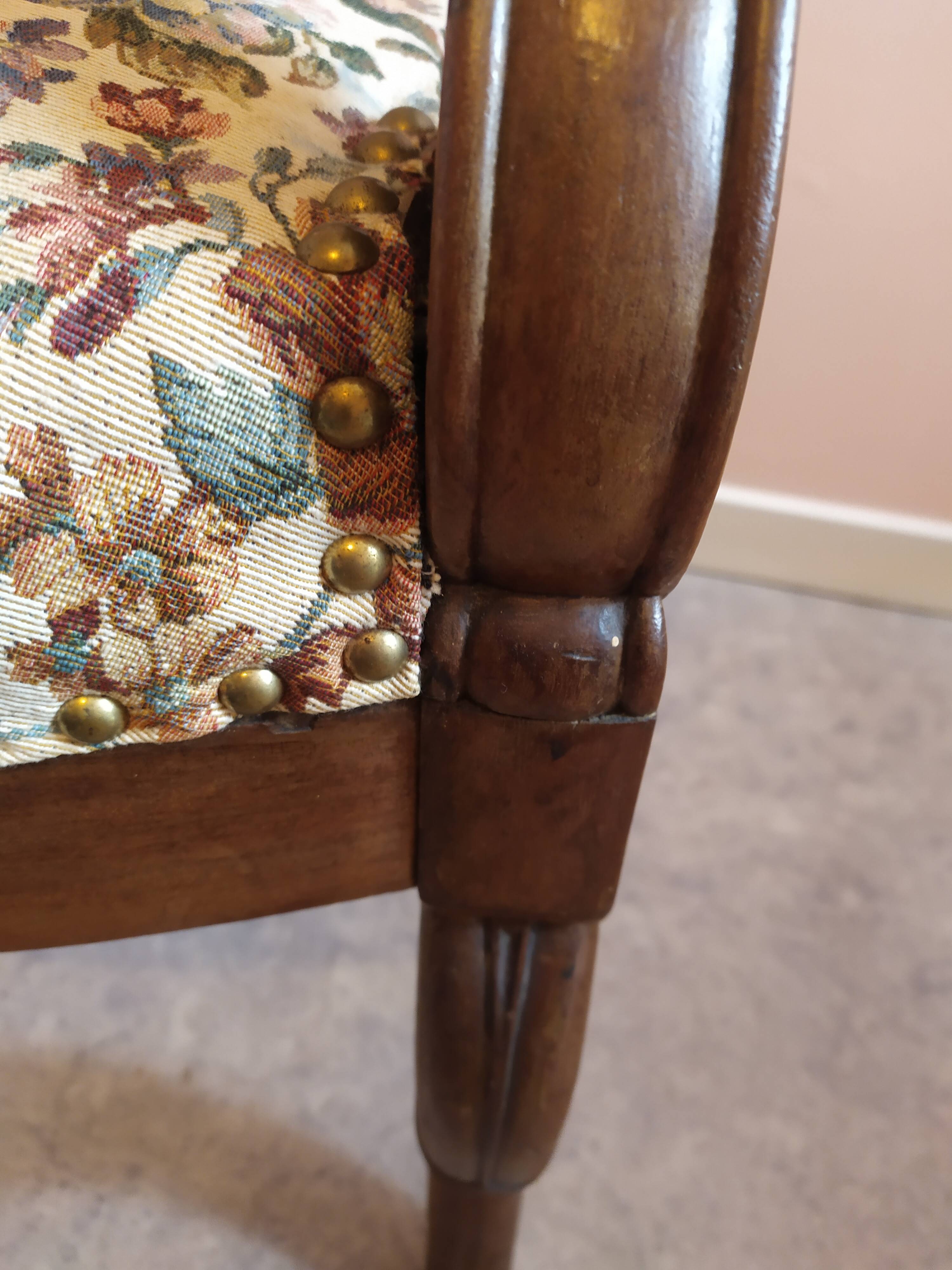 Wooden armchair and fabric