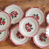 Service of 10 plates in Digoin earthenware