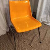 Orange plastic chair 1970
