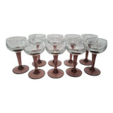 Porto glasses on colored stand x 9