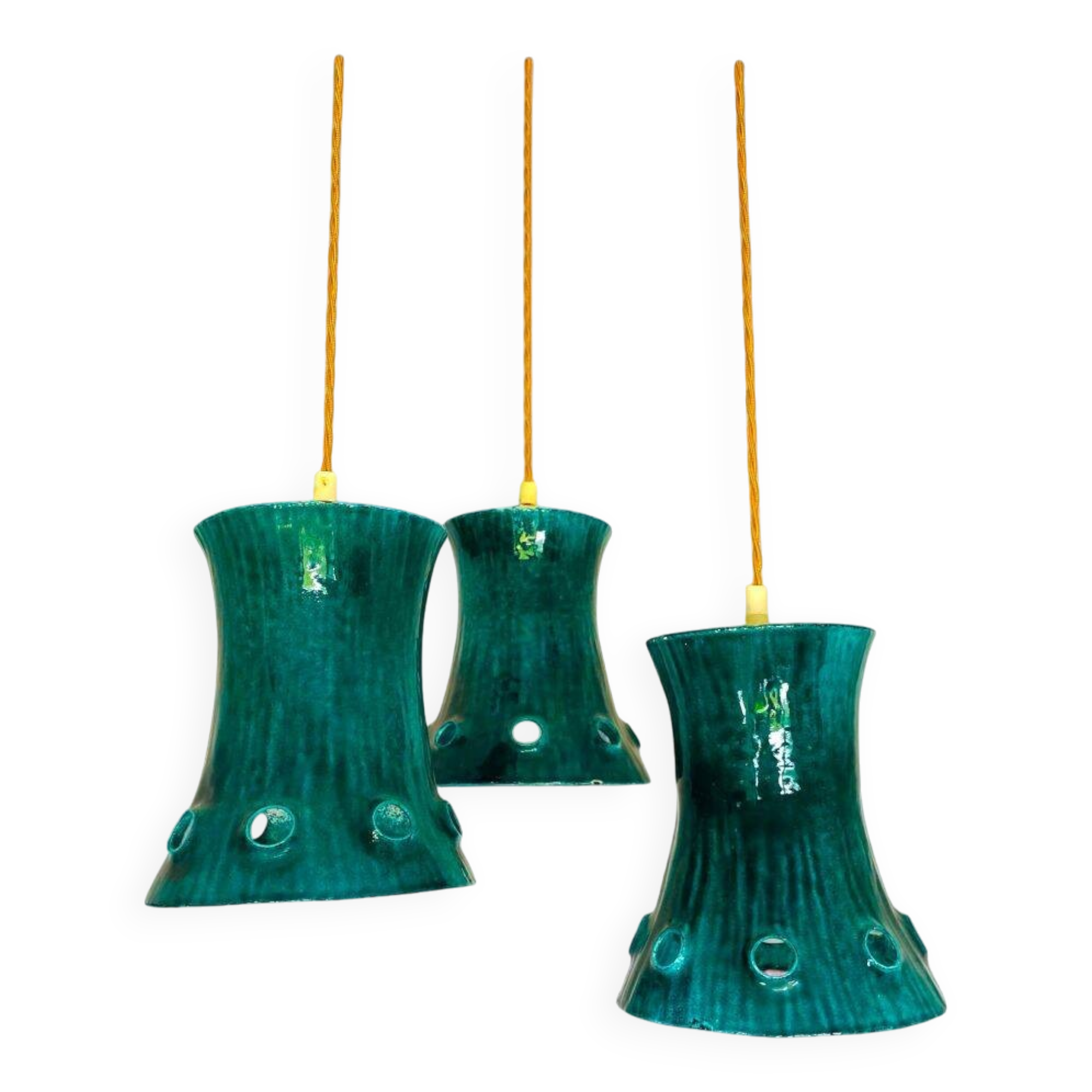 Green cast iron cascading chandelier