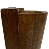 Vintage dark oak umbrella stand basket storage design 60s minimalist design