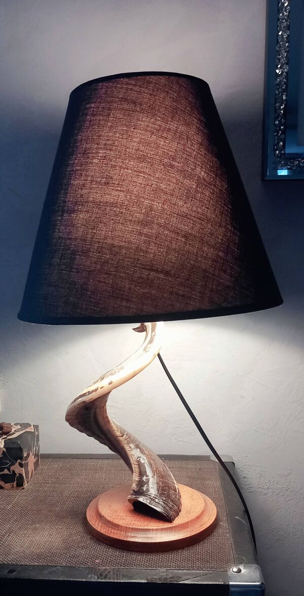 Lampe de salon brutaliste corne de Belier 1970