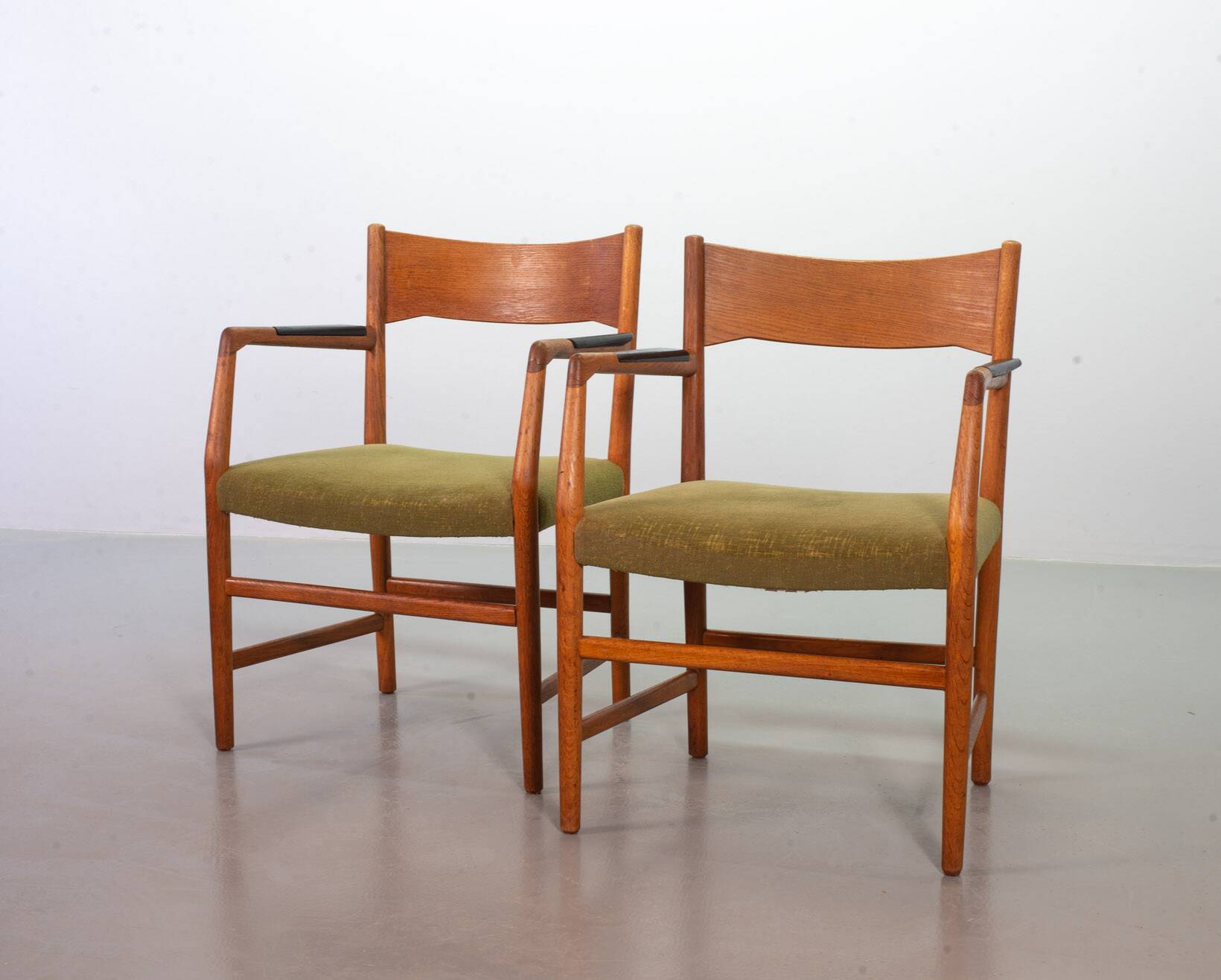 Hans Wegner Danish 'Town Hall' Wooden Arm / Side Chairs by Plan Mobler 50s