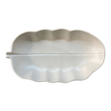 White ceramic leaf-shaped dish