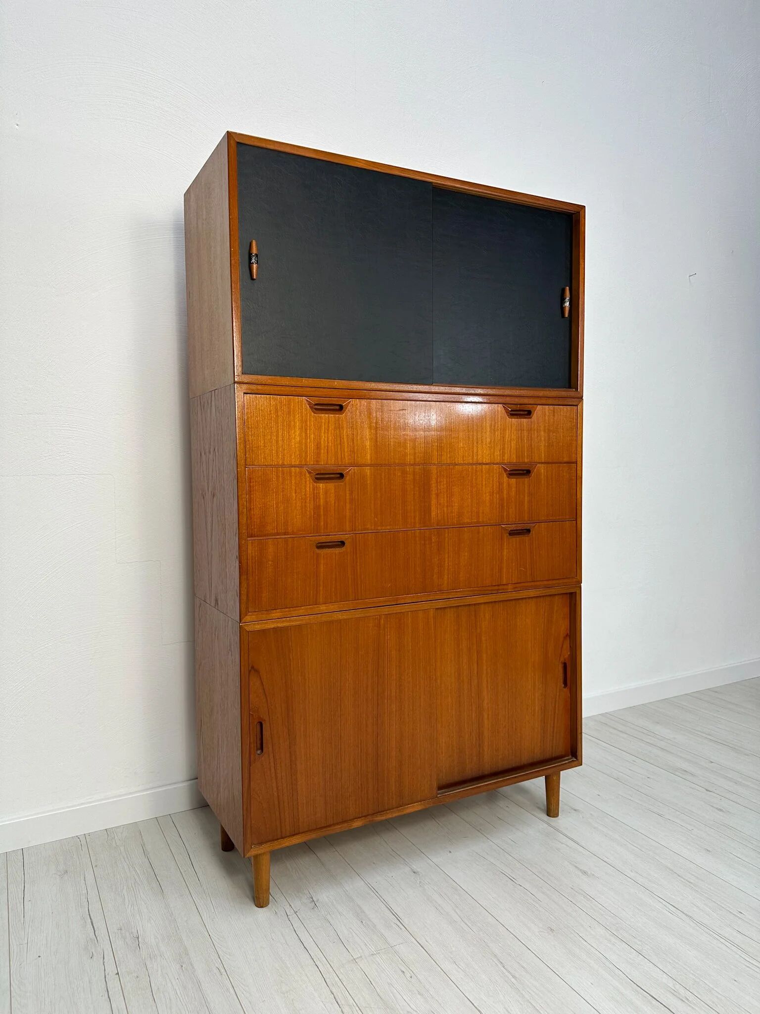 1960s Vintage Mid-Century Danish Three-Piece Teak Cabinet