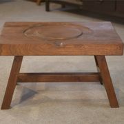 Brutalist coffee table in elm from the 1950s.