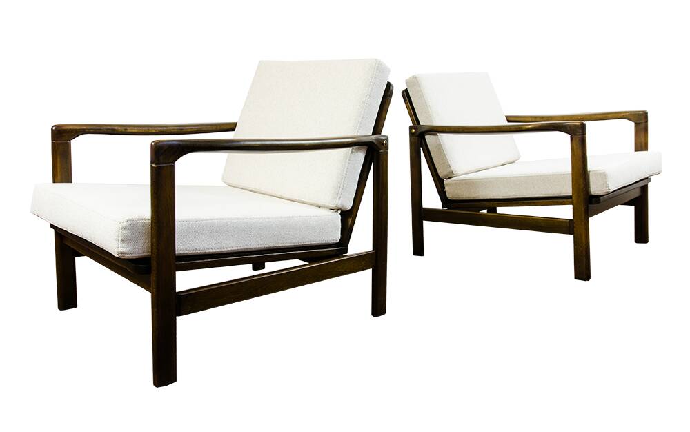 Mid Century Modern Armchairs By Zenon Bączyk, 1960's, Set Of 2