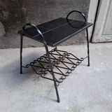 Wrought iron and earthenware side table