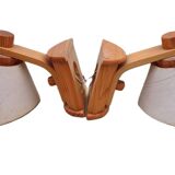 2 vintage pine wall light fixtures