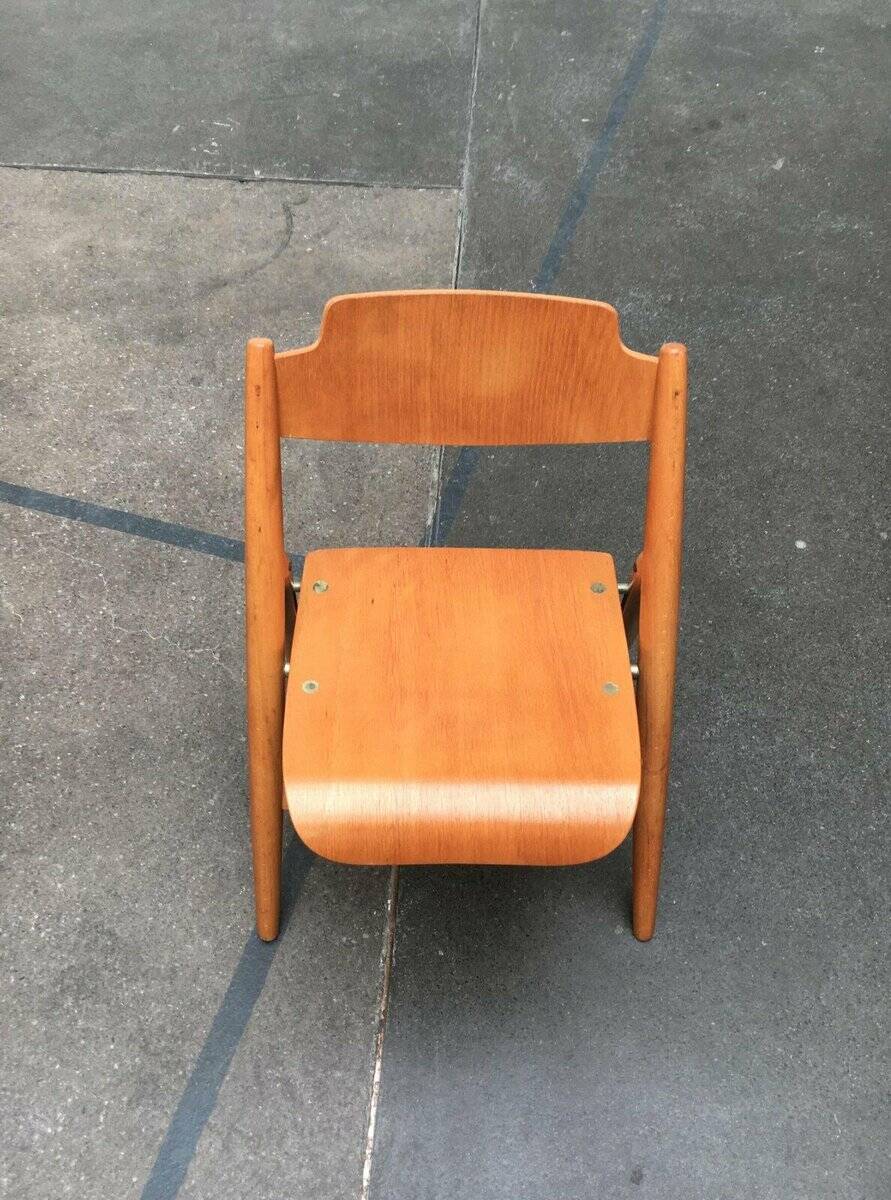 Set of folding chairs for children SE 18 German mid-century by Egon Eiermann for Wilde+Spieth, 1950s